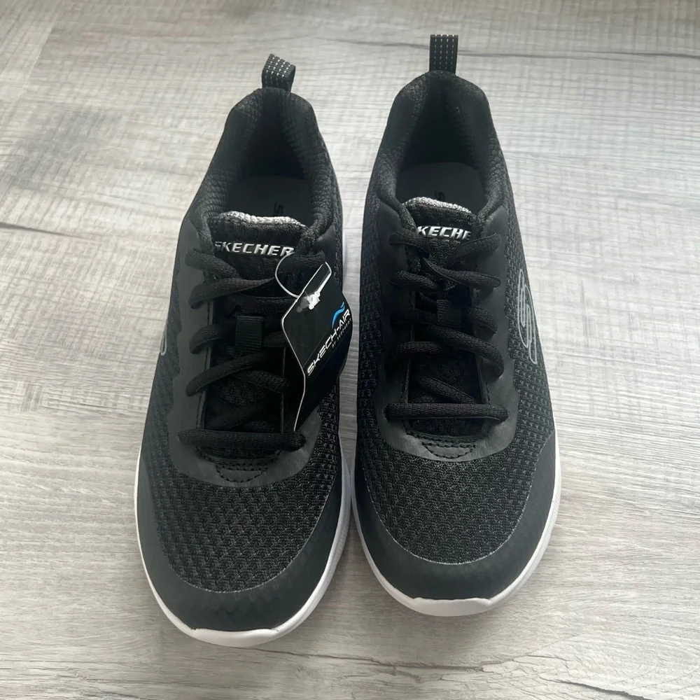 NWT Skechers Unisex Boys Girls Microspec Max Kaptix Black Sneakers Tennis Shoes - Picture 2 of 10